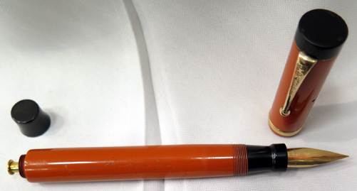 CONVERTED VICTORIAN PEN ON A PARKER DUOFOLD LUCKY CURVE